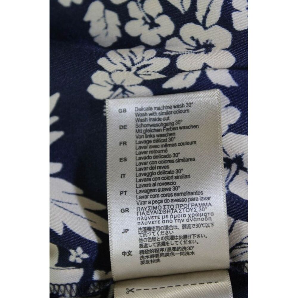 Scotch & Soda Womens Floral Print Short Sleeve Button Up Blouse Top Navy Size M - Picture 5 of 6